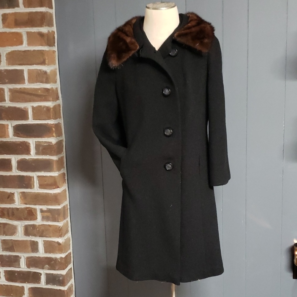 Vintage Black Wool Coat